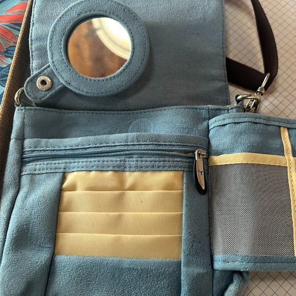 Travelon Organizer Crossbody Purse Small Blue - Picture 4 of 4